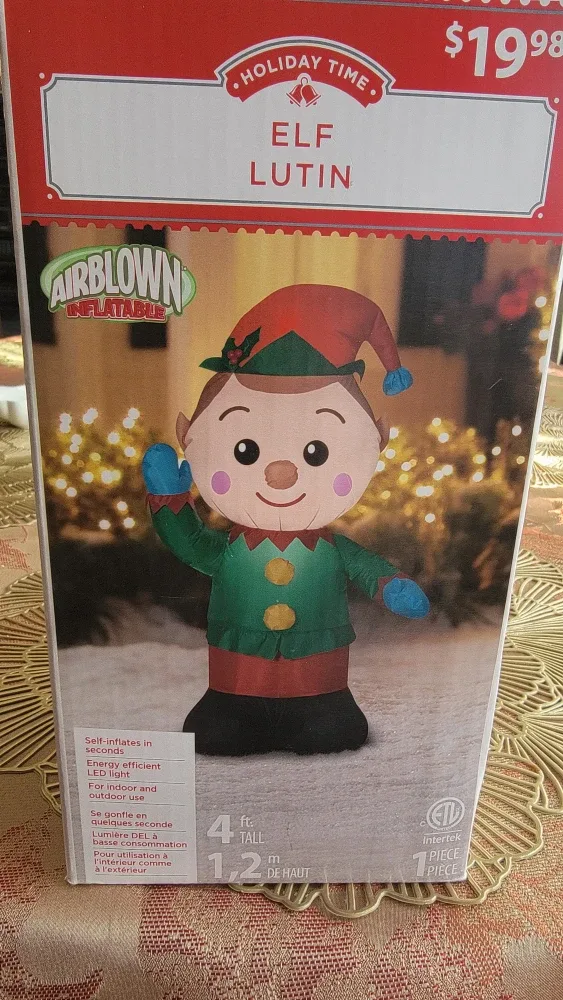 Holiday Time Elf Inflatable - 4 ft Tall