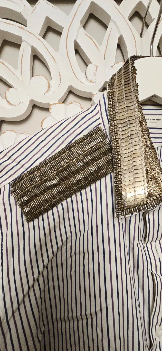 Dries Van Noten Striped Embellished Shirt image indicator(4)