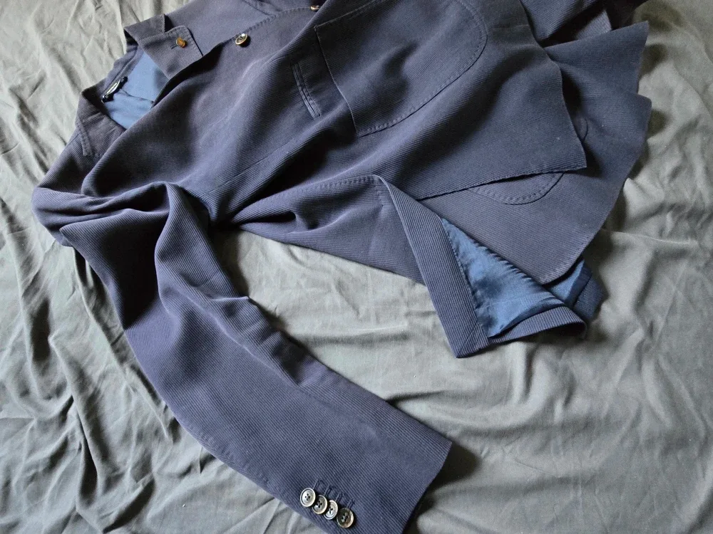 Massimo Dutti Navy Corduroy Blazer  Bulgaria #thriftypicks image indicator(6)