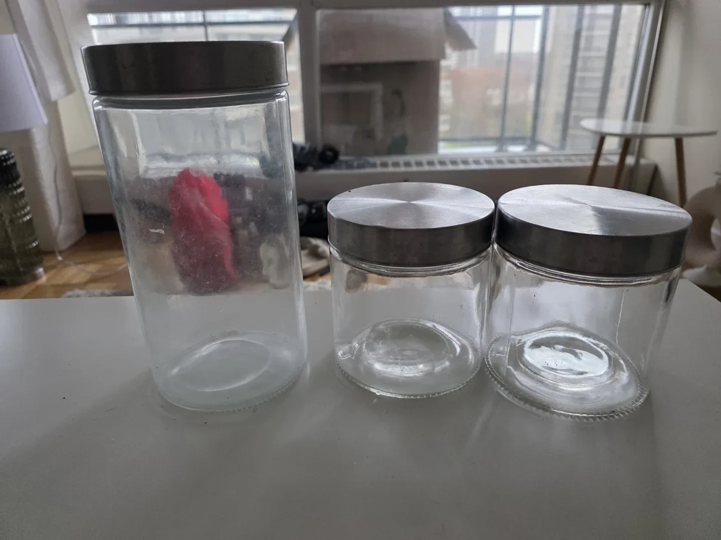 Glass Storage Jars - Set of 3
