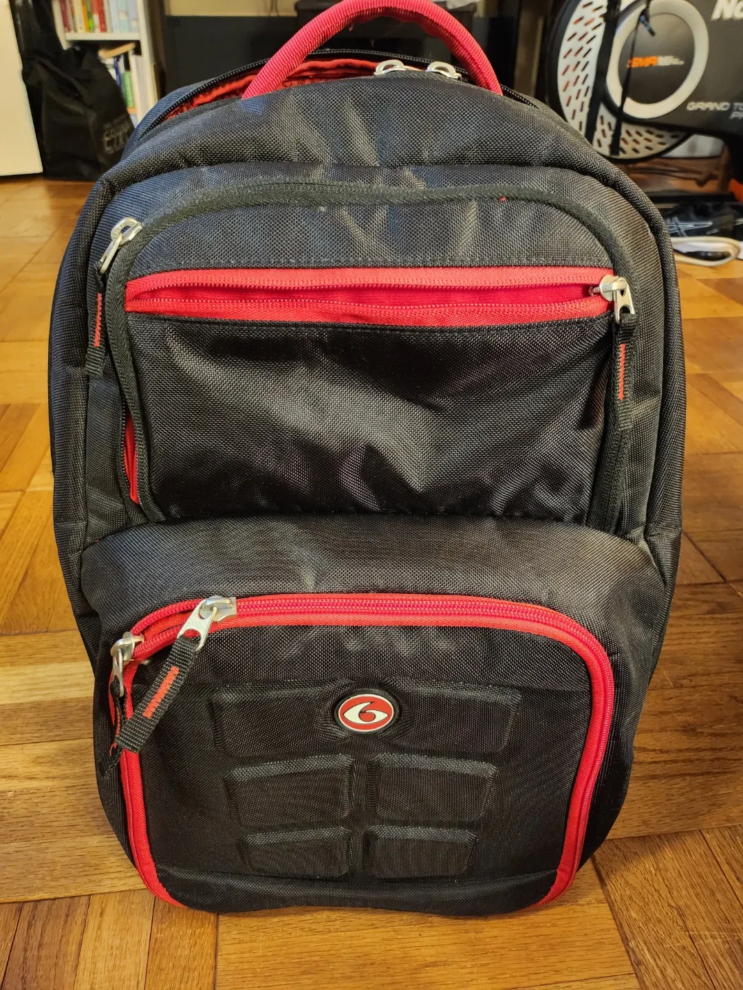 6 Pack Fitness Expedition Laptop Backpack Black/Red image indicator(7)