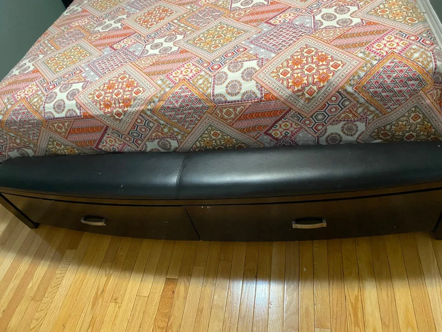 Black Bed Frame with Storage Bench image indicator(2)