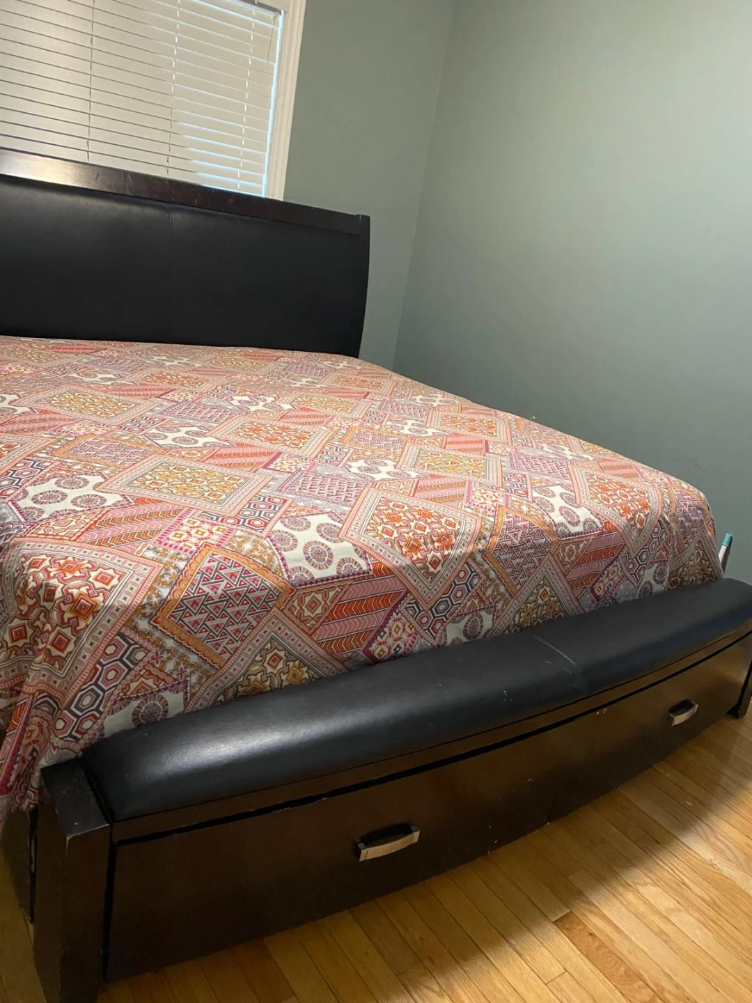 Black Bed Frame with Storage Bench - photo 3