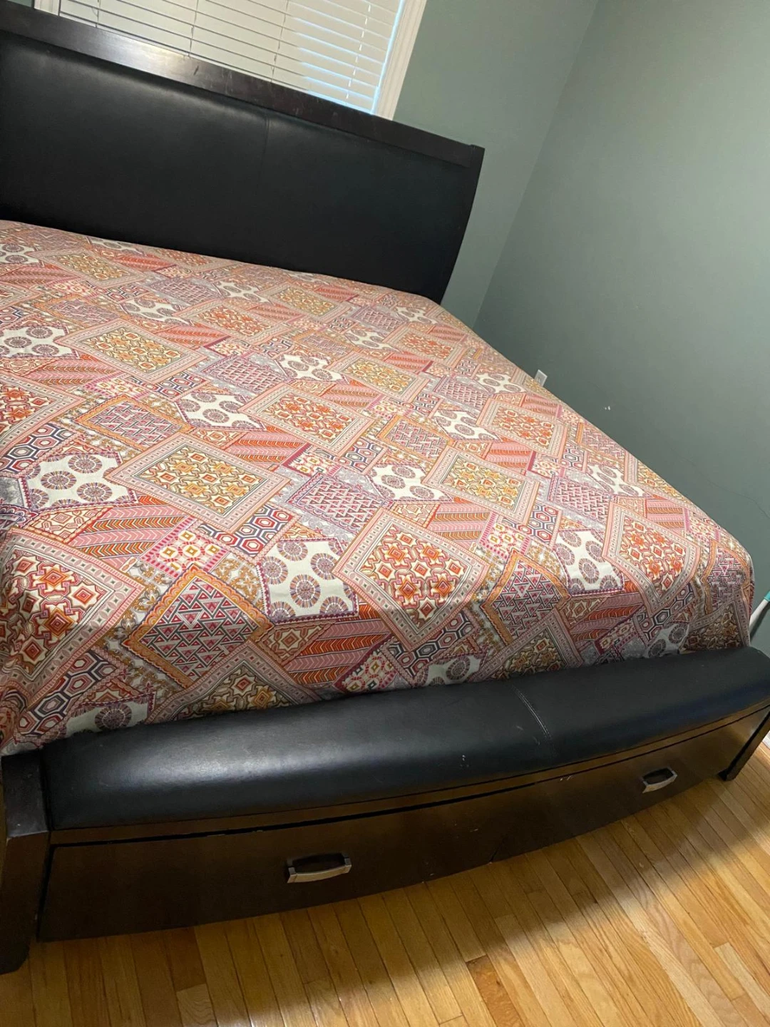 Black Bed Frame with Storage Bench - photo 4