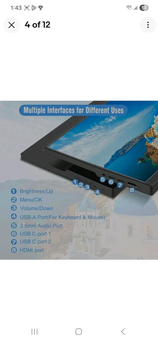 Pisichen Touchscreen Portable Monitor 16 Inch image indicator(2)