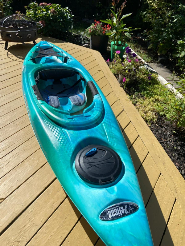 Pelican Kayak, paddles, emergency kit