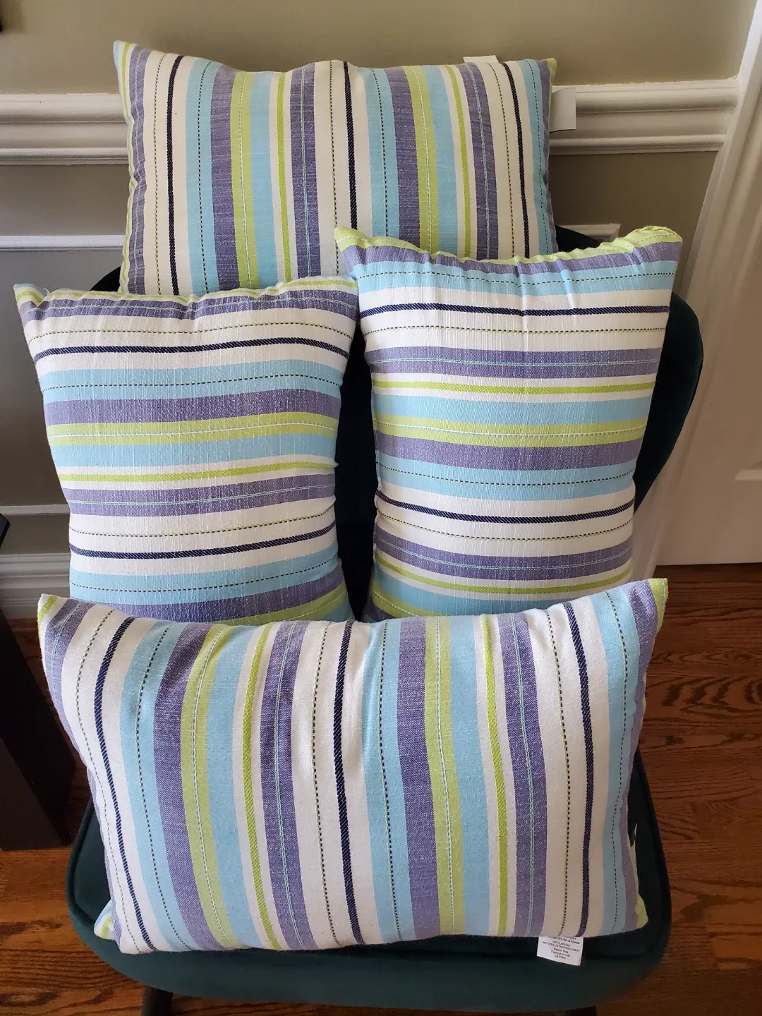 Indoor/Outdoor Striped Throw Pillows (Set of 4)