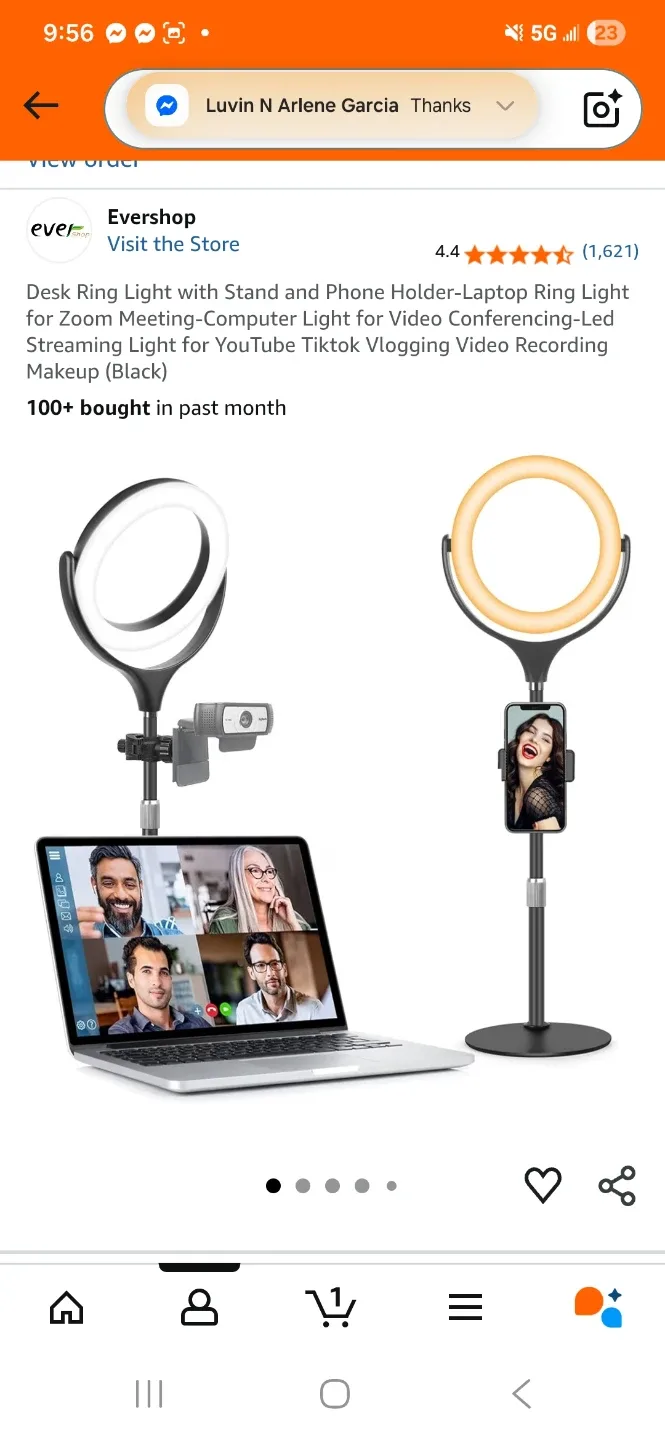 Evershop Desk Ring Light with Stand image indicator(2)