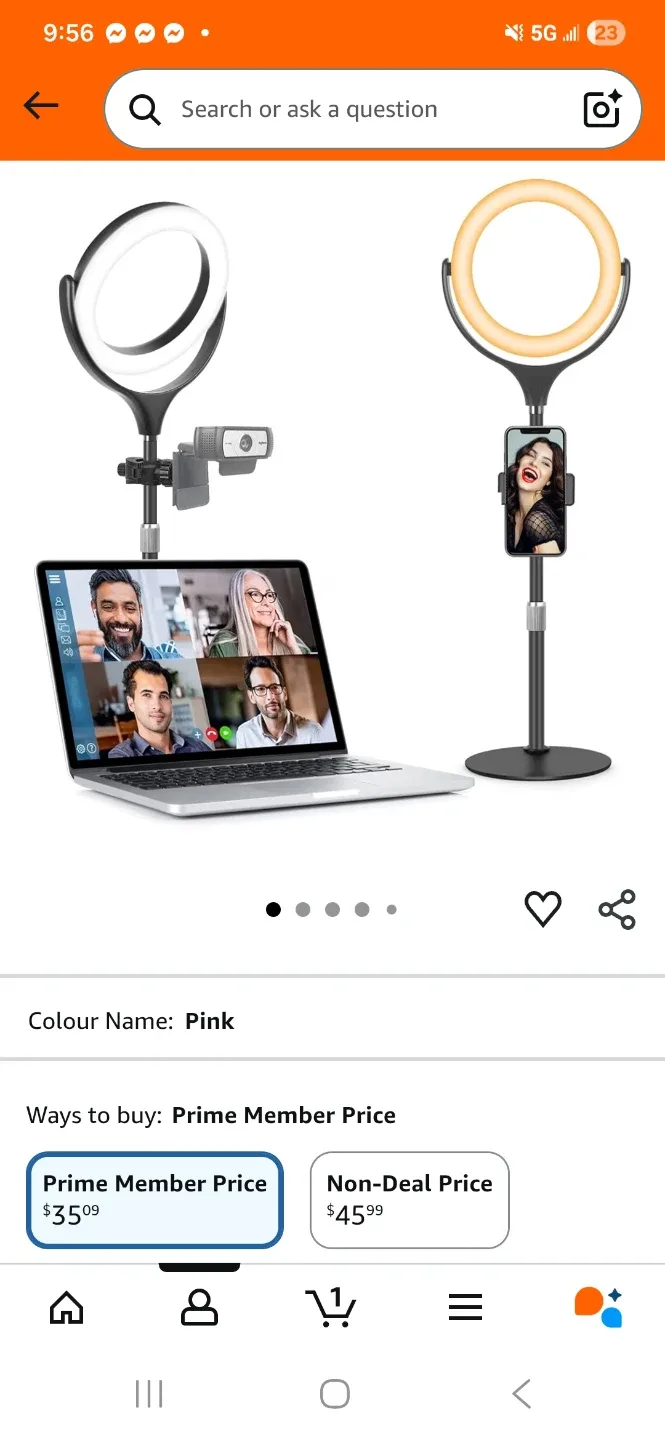 Evershop Desk Ring Light with Stand image indicator(3)