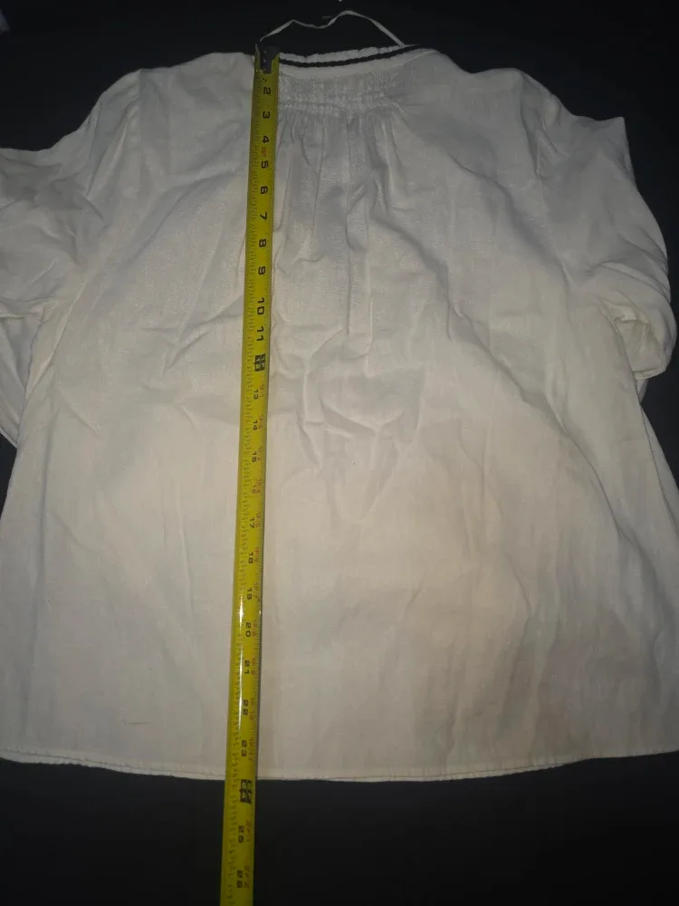 Zara White Linen Tassel Blouse - Size S image indicator(8)