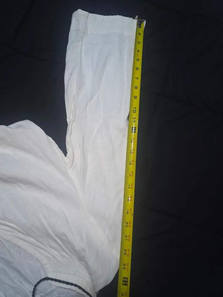 Zara White Linen Tassel Blouse - Size S image indicator(9)