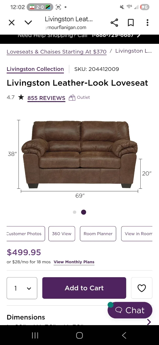 Livingston Leather-Look Loveseat image indicator(2)
