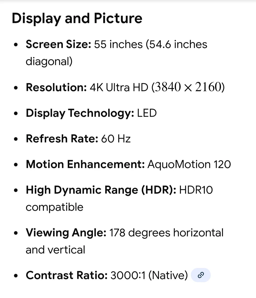 Sharp 55" 4K TV image indicator(9)