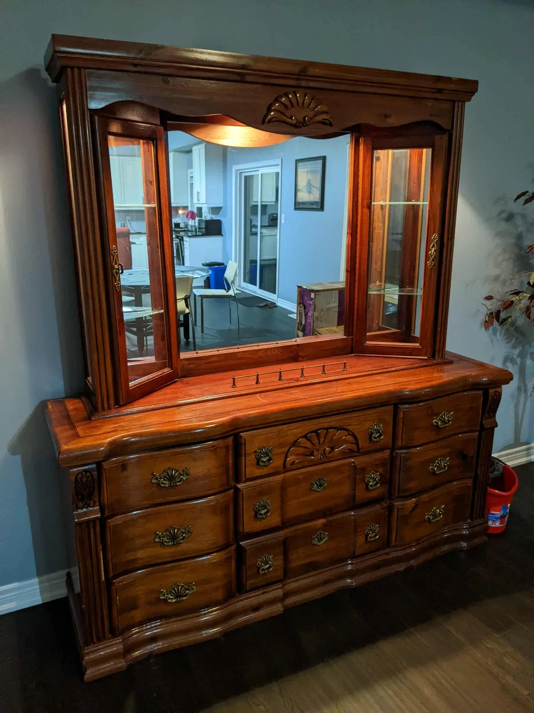Wooden Hutch with Glass Display image indicator(2)