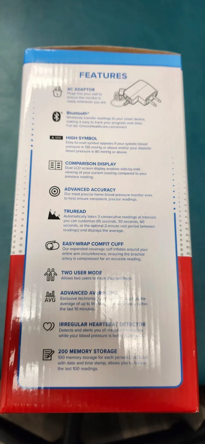 New Omron Blood Pressure Monitor BP7455CAN image indicator(3)