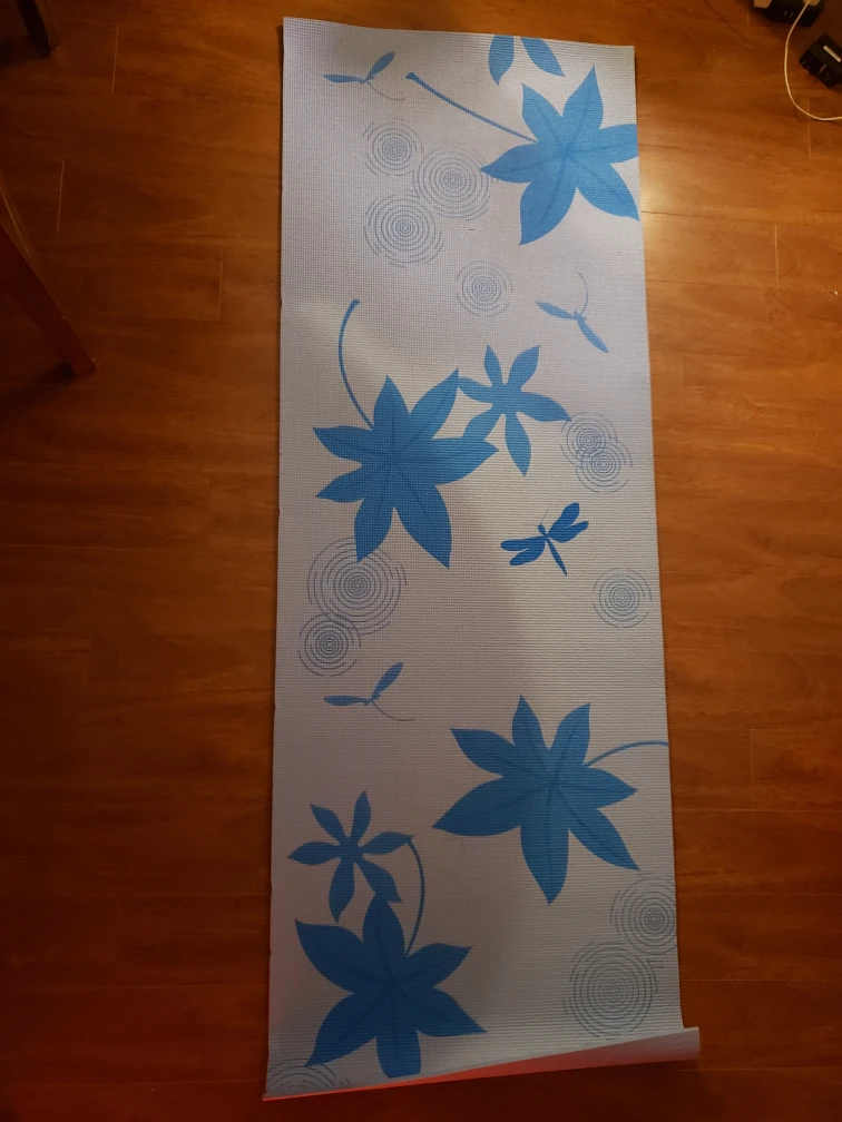 Yoga Mat - Blue dragonfly leaf - photo 2
