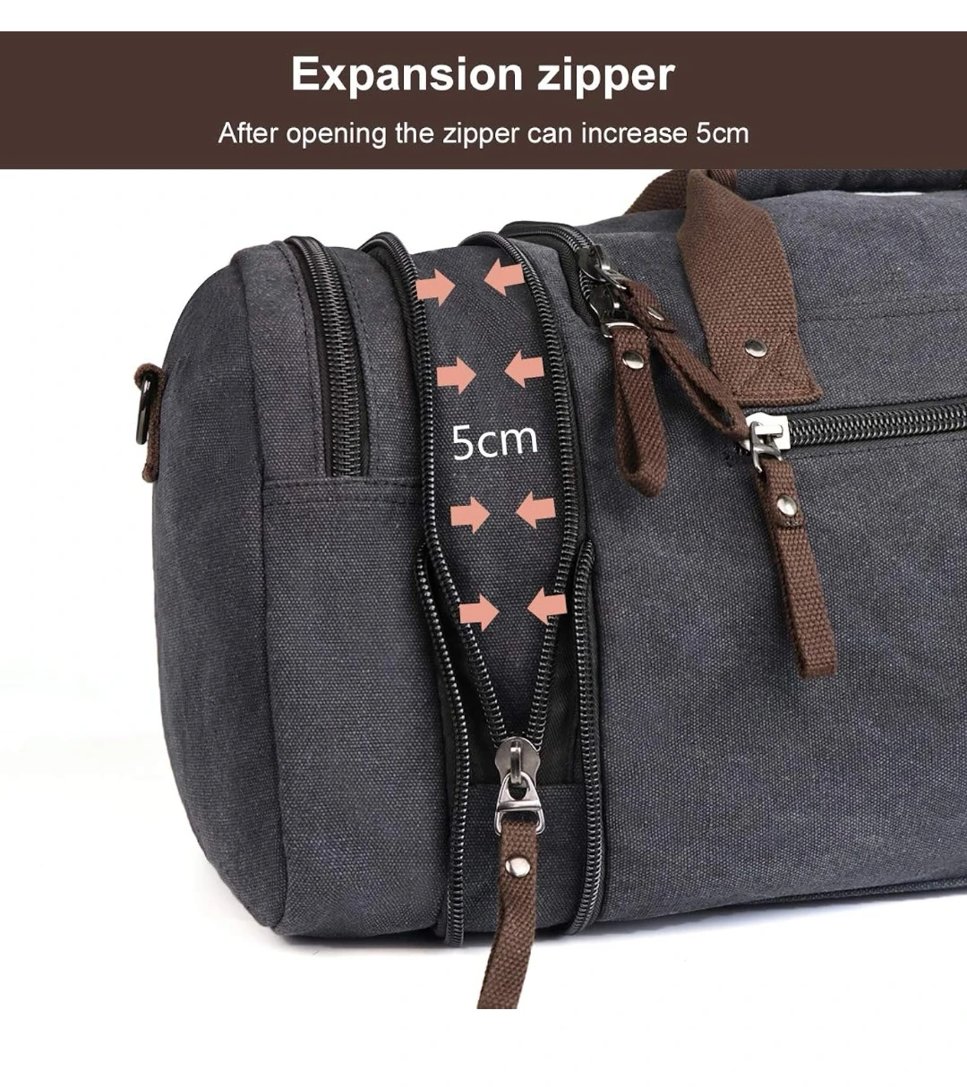 Fresion Canvas Duffle Bag 44L - Travel/Overnight Bag - photo 4