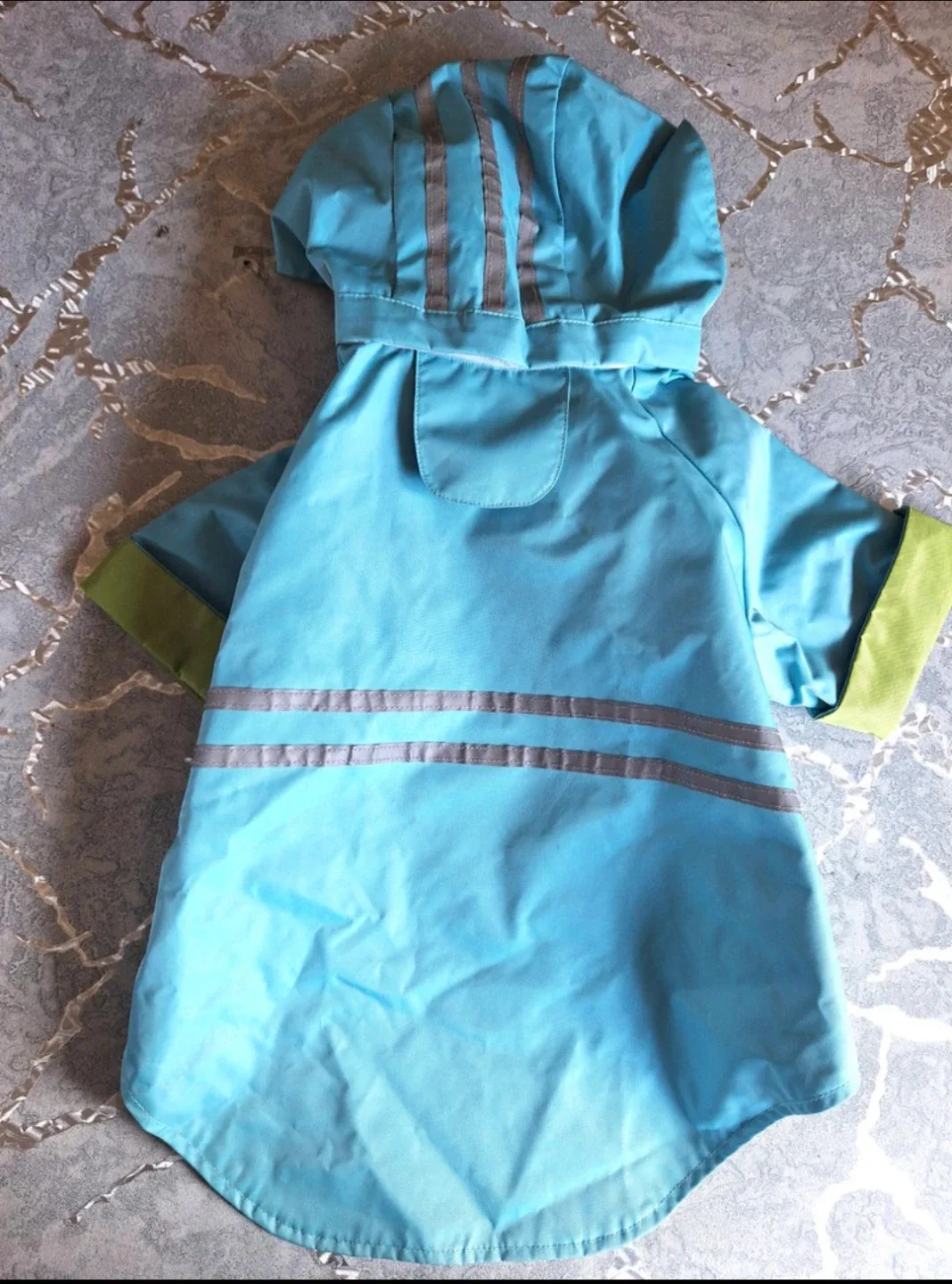 Blue / Green Reversible Vinyl Rain Coat for Small/Medium  Dog