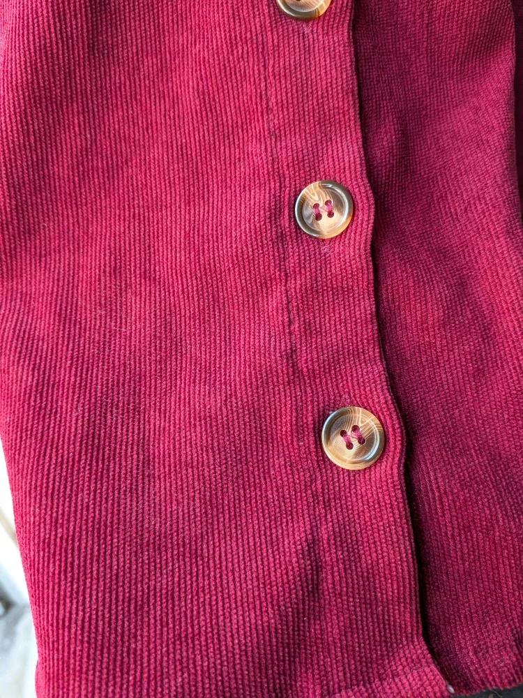 Burgundy Corduroy Skirt - Size Small, worn once image indicator(3)
