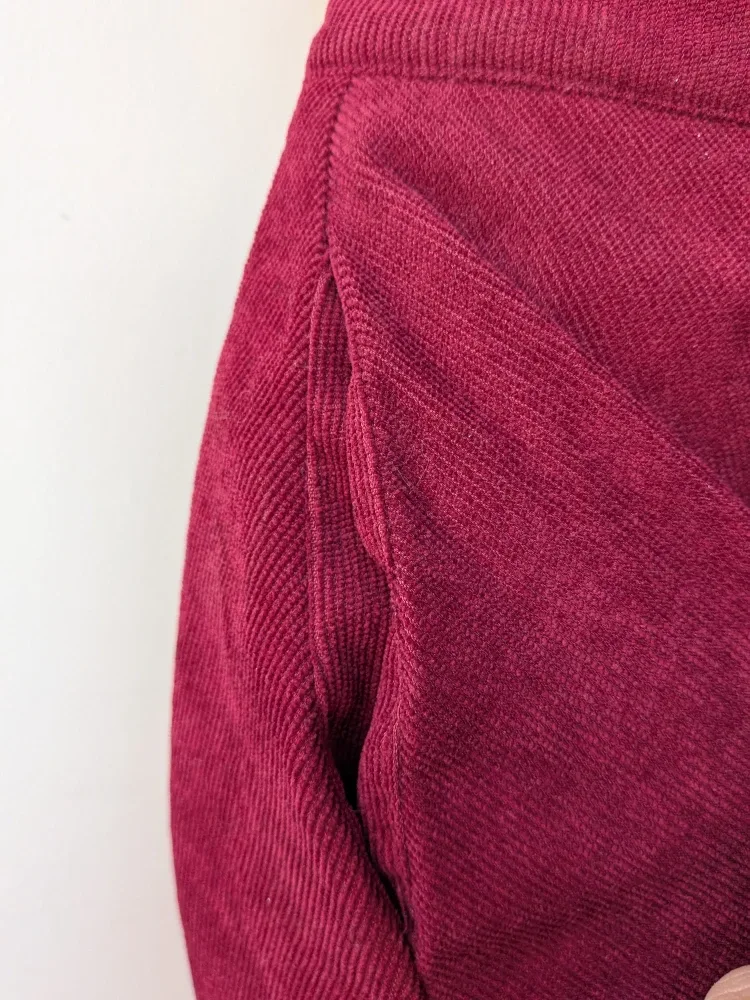 Burgundy Corduroy Skirt - Size Small, worn once image indicator(4)