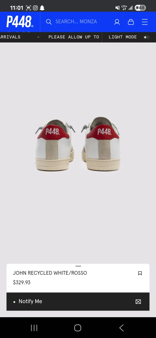 P448 John Recycled White/Rosso Sneakers image indicator(2)