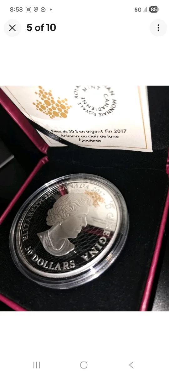 2017 Royal Canadian Mint $30 Fine Silver Coin - Orcas image indicator(5)