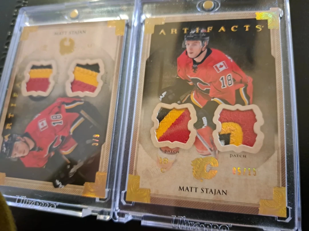 13/14 Upper Deck artifacts/Matt Stajan/golds/game worn/+bonus - photo 3