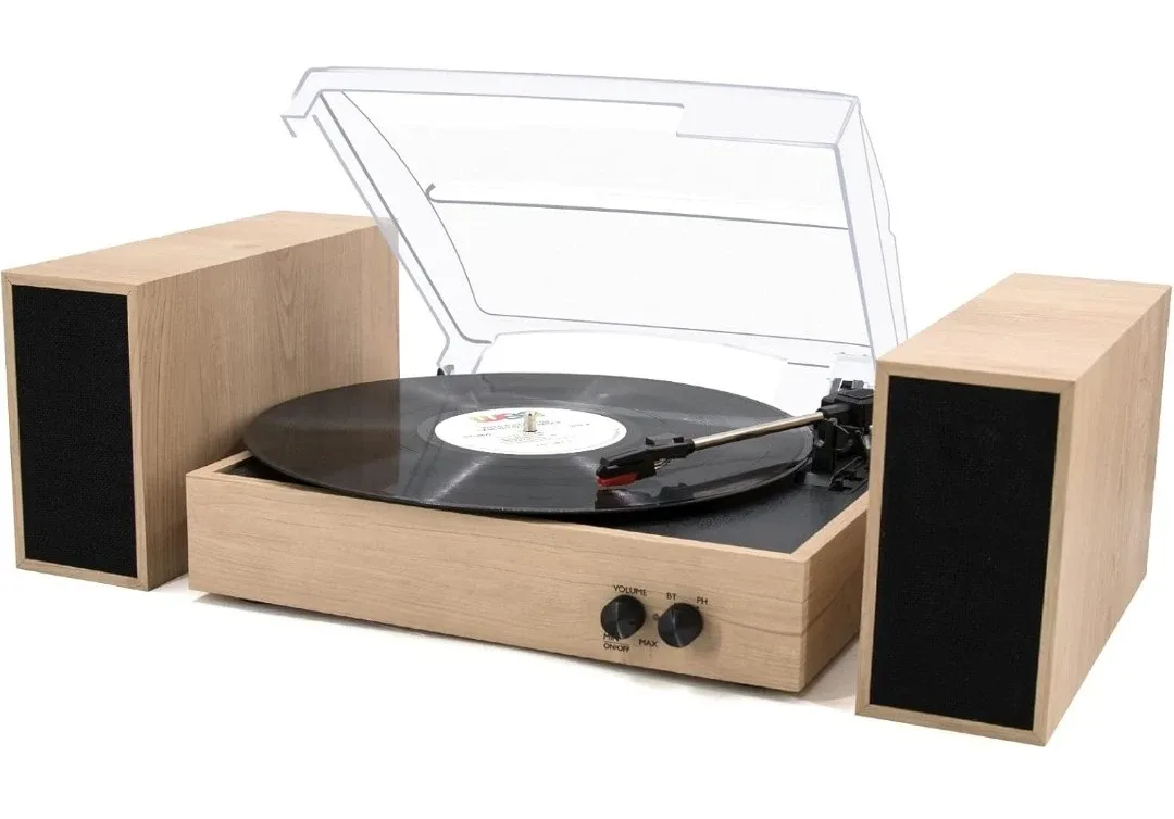 LP&No.1 Wireless Vintage Turntable with Stereo Speakers