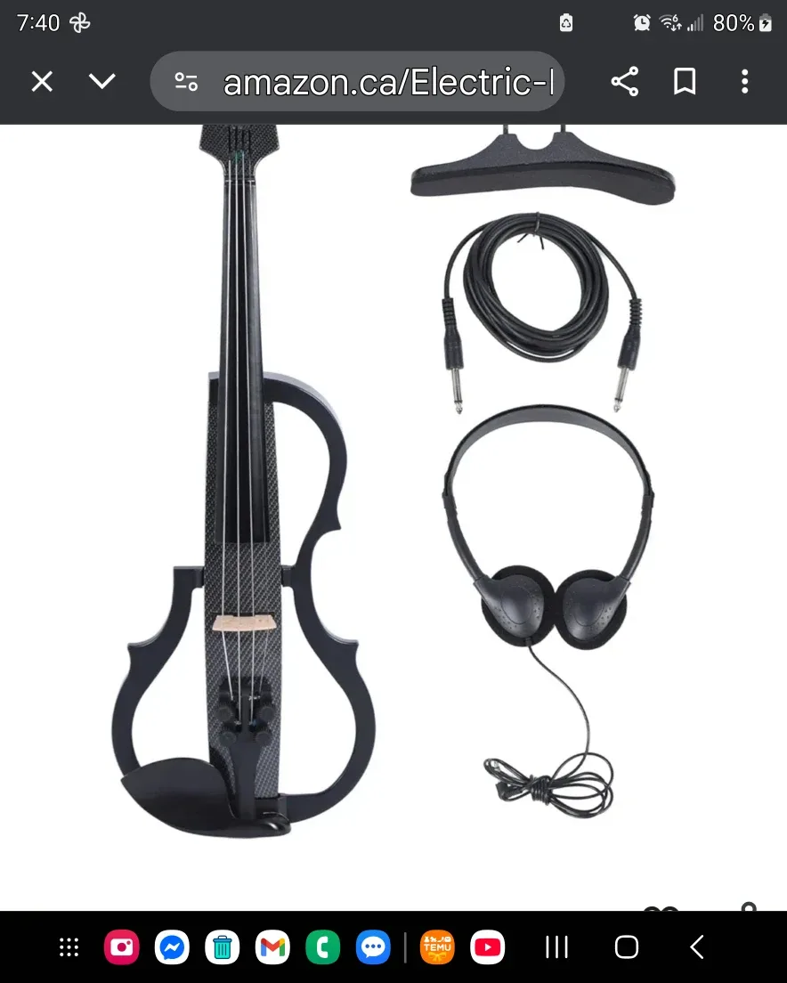 Tihebeyan Electric Violin, Carbon Fiber, Full Size