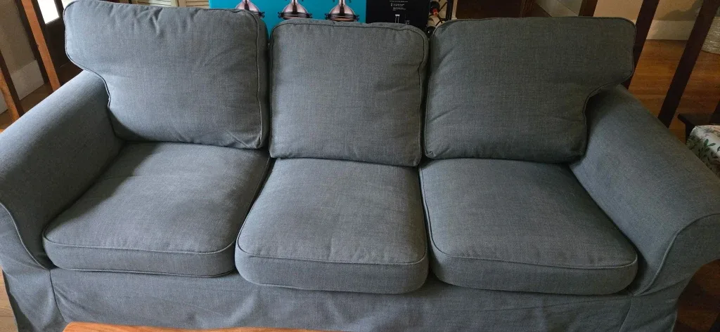 Grey Three-Seat Sofa