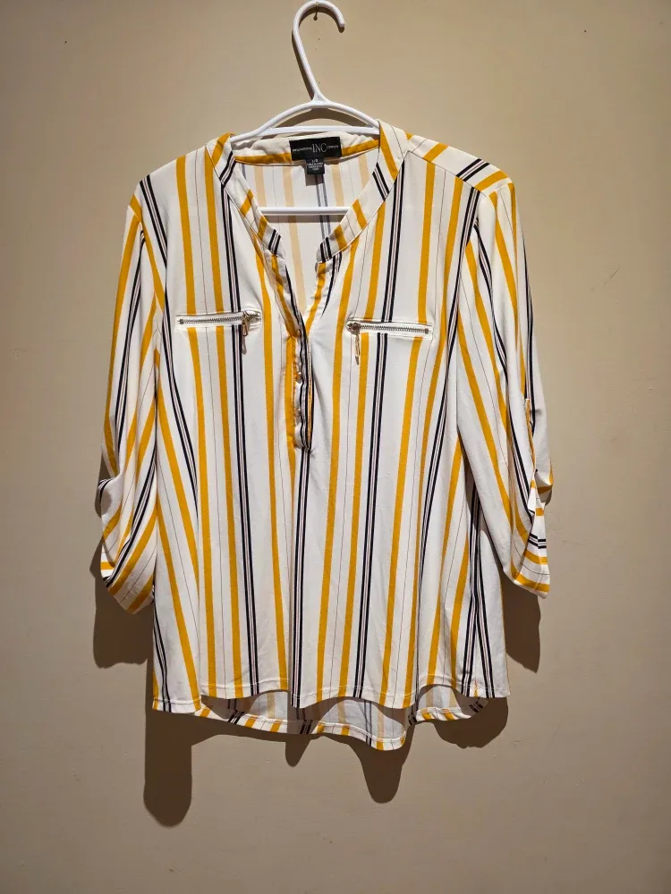 INC International Concepts Striped Blouse