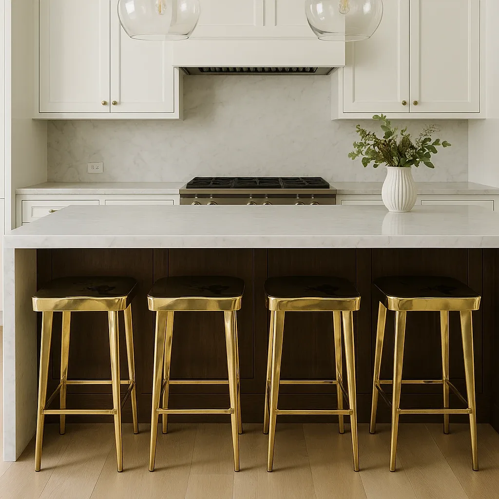 Gold Stainless Steel Counter Stools image indicator(3)