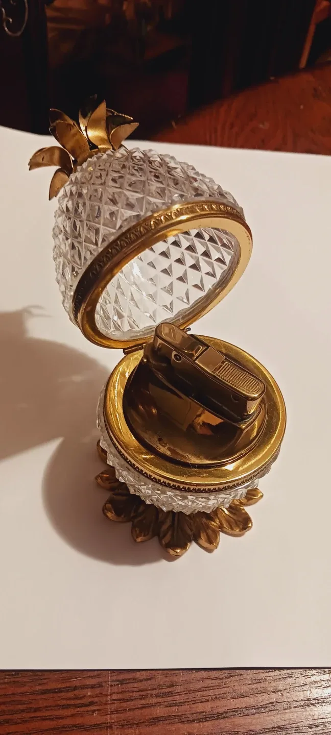 French Depose French Cut Crystal Pineapple Lighter thumbnail