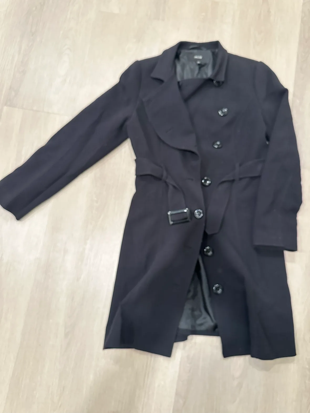 Jacob Black Belted Trench Coat - Size M/M
