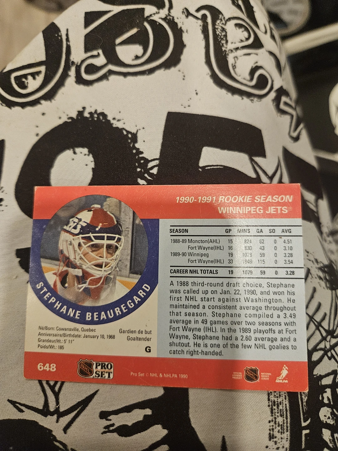 Stephane Beauregard Rookie Card - Winnipeg Jets - photo 2