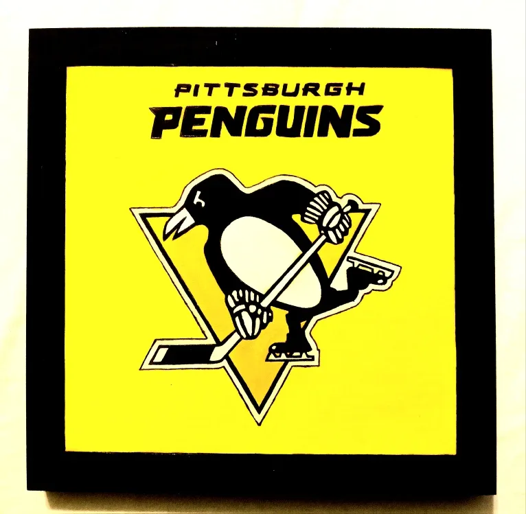 Pittsburgh Penguins Handmade 12"×12" Sports Decor Wall Art