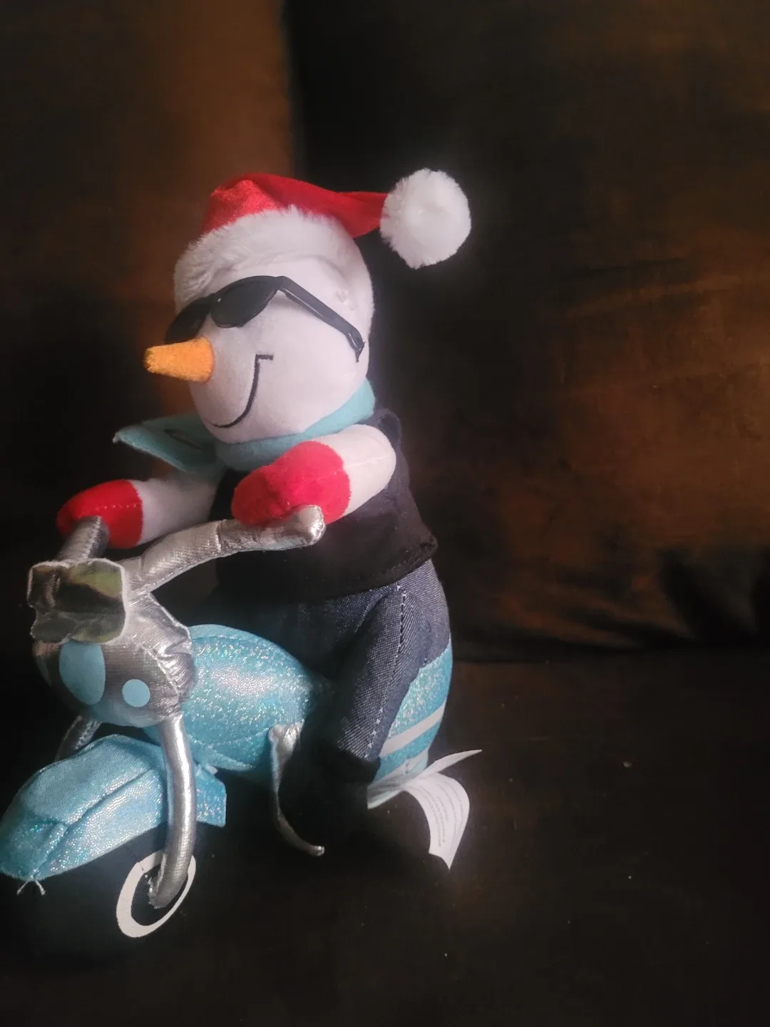 Snowman on Motorcycle Musical Plush Toy image indicator(2)