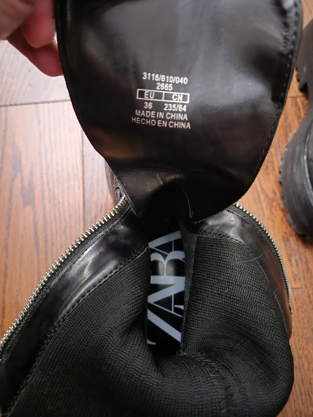 Zara Black Platform Boots - Size 6 image indicator(2)