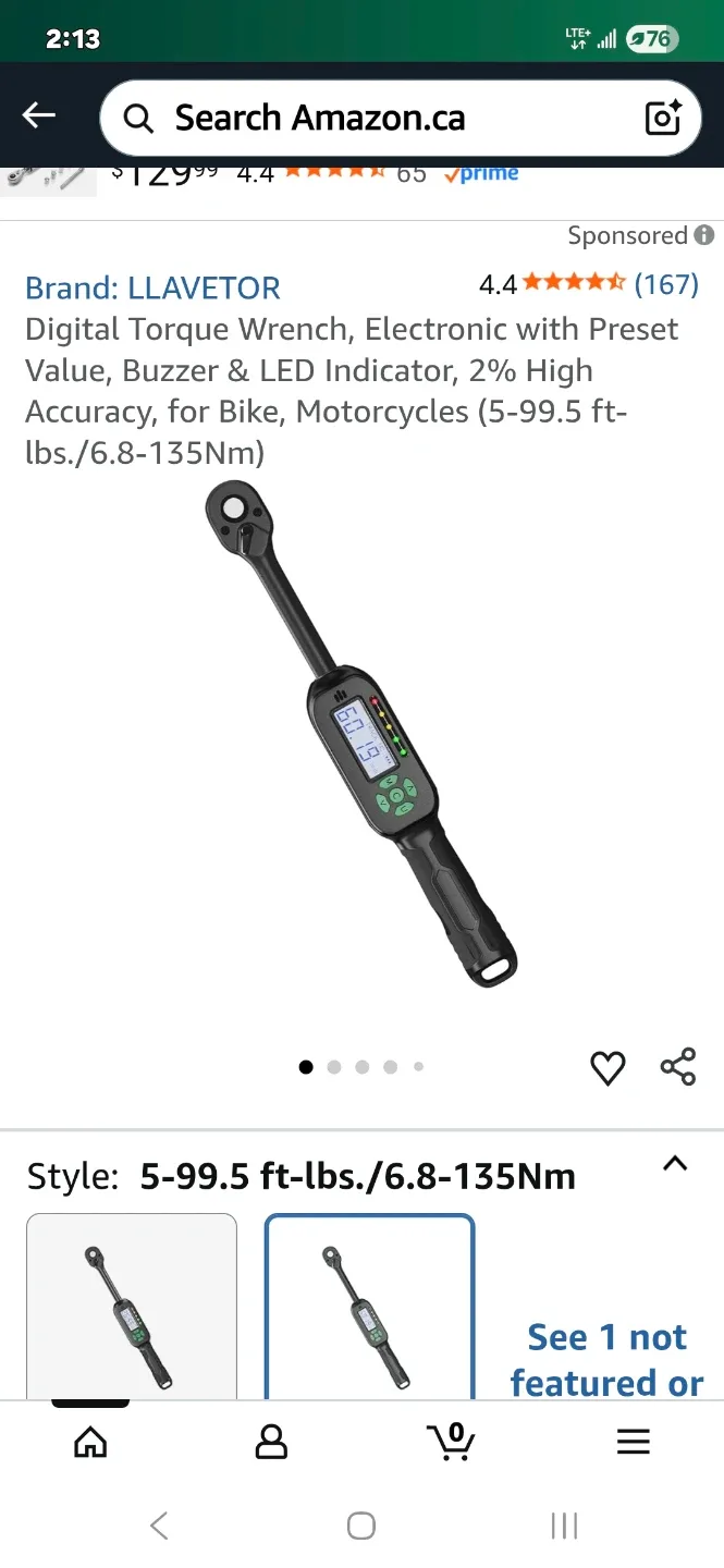 Digital Torque Wrench,NEW, 135Nm image indicator(3)