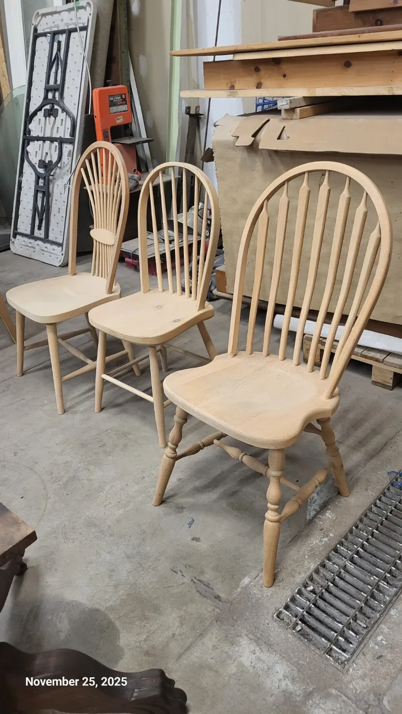 Unfinished Wood Windsor Style Chairs