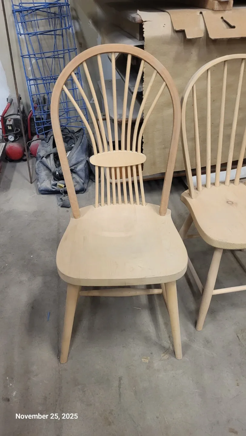Unfinished Wood Windsor Style Chairs image indicator(2)