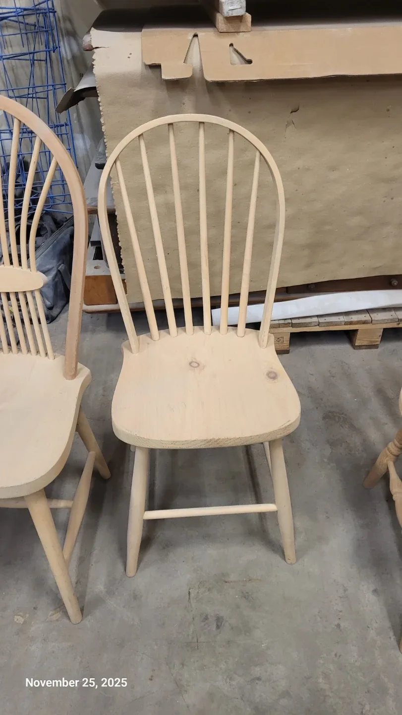 Unfinished Wood Windsor Style Chairs image indicator(3)