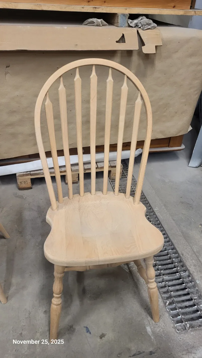 Unfinished Wood Windsor Style Chairs image indicator(4)