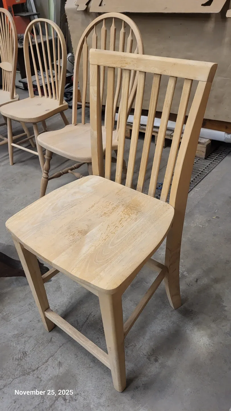 Unfinished Wood Windsor Style Chairs image indicator(6)