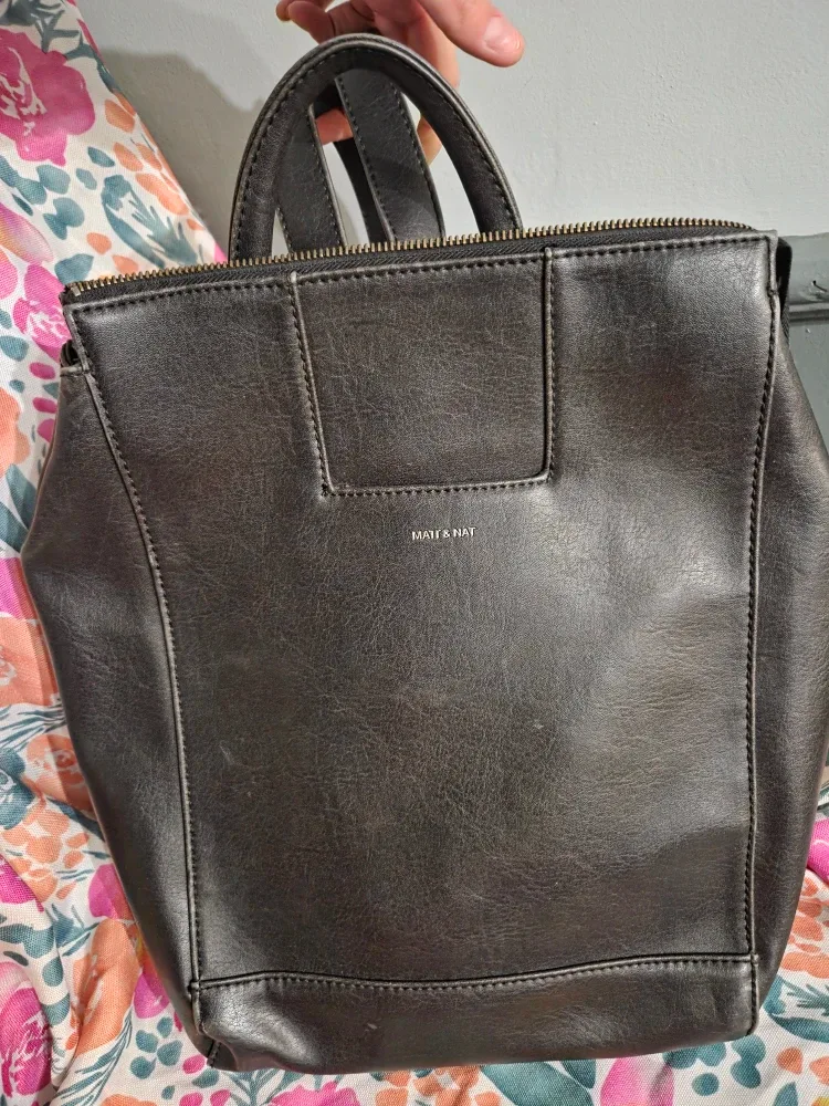 Matt & Nat Black Vegan Leather Backpack