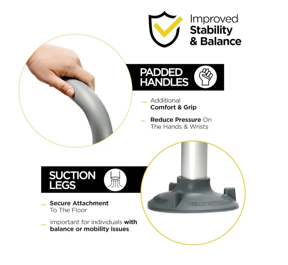 Adjustable Height & Width Toilet Safety Rails - photo 5