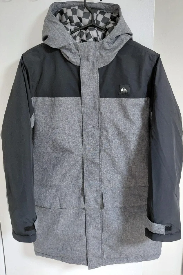 Quiksilver Grey & Black Hooded Jacket - Size XL