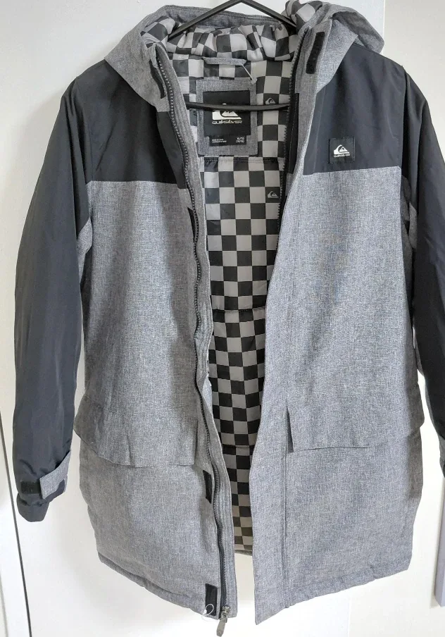 Quiksilver Grey & Black Hooded Jacket - Size XL image indicator(5)