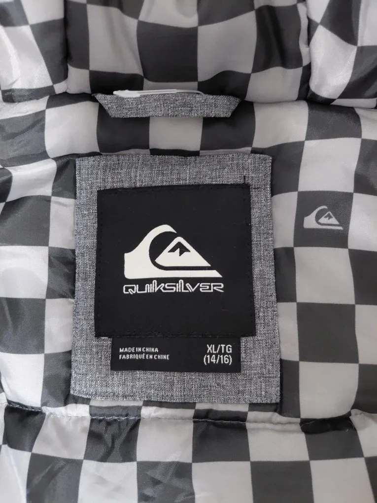 Quiksilver Grey & Black Hooded Jacket - Size XL image indicator(7)