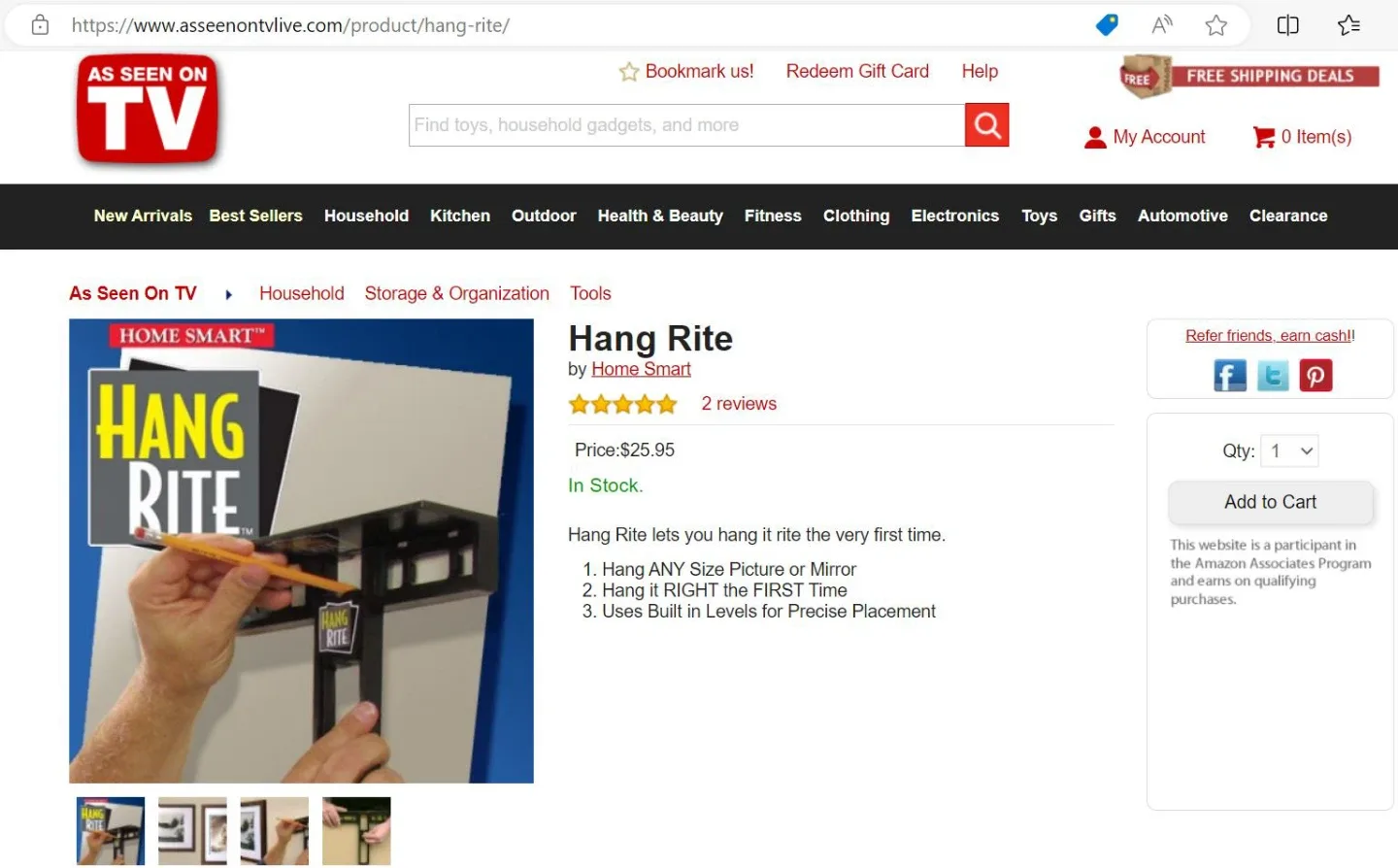 HOME SMART - Hang Rite - Brand New in Box!! 🥕